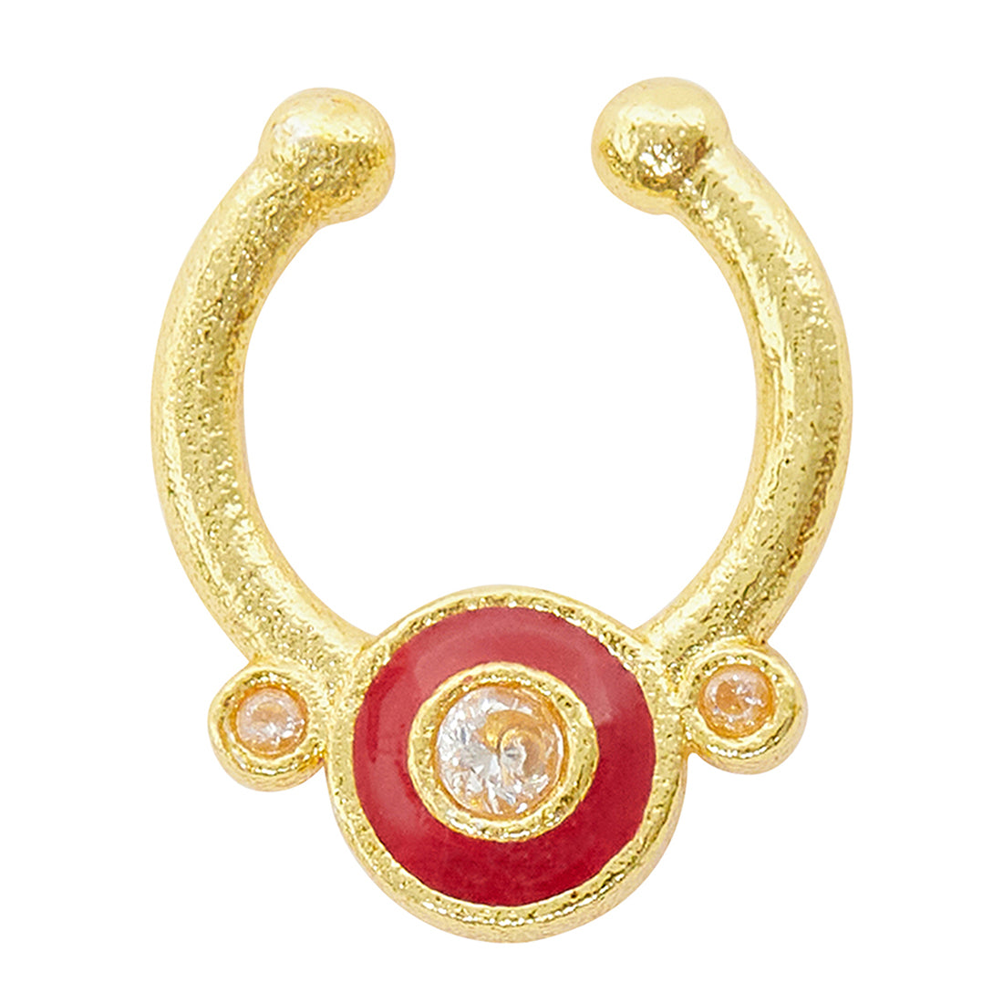 Buy Azai by Nykaa Fashion Festive Patterned Gold Nose Ring With Chain online